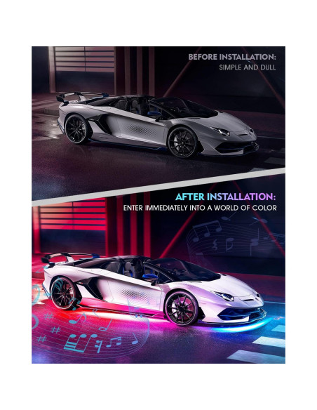 Barra de luz LED RGB Xprite UGL-62711-G2, aluminio, 6Pcs