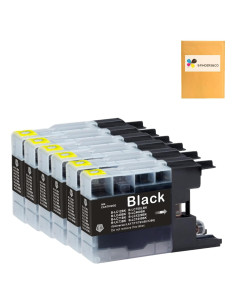 Cartuchos de Tinta Negra F FINDERS&CO LC75BK 6-Pack para Brother