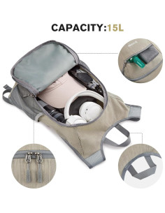 Mochila de Senderismo Plegable G4Free 15L Beige Impermeable 2