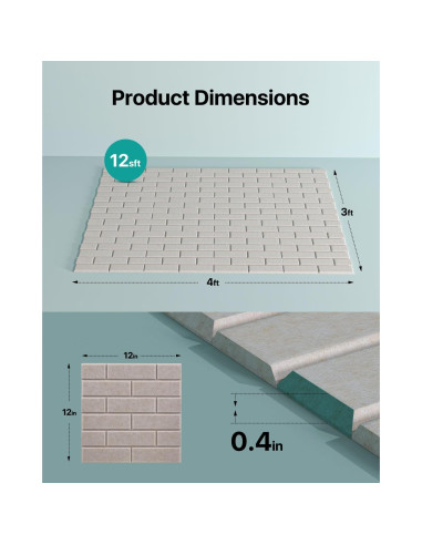 Paneles Acústicos Autoadhesivos Soundsbay Ladrillo Beige 12 Pzas