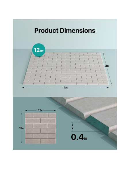 Paneles Acústicos Autoadhesivos Soundsbay Ladrillo Beige 12 Pzas
