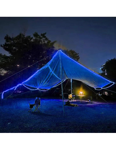 Tira de Luz Neón LED LAMPHOME 5.49M Azul Impermeable 120 LEDs