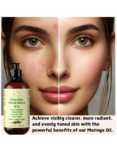 Aceite de Moringa Orgánico 473 ml Pomberries - Hidratante Piel y Cabello
