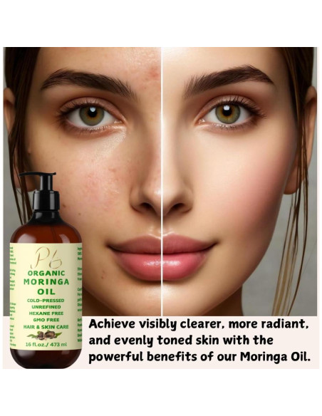 Aceite de Moringa Orgánico 473 ml Pomberries - Hidratante Piel y Cabello