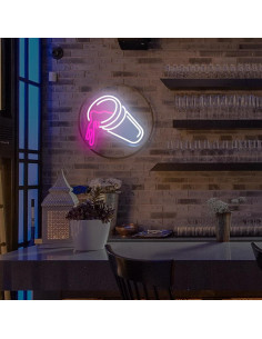 Letrero de Neón Moodlion Doble Tazas LED Regulable 42x32cm 2