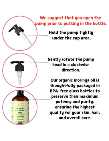 Aceite de Moringa Orgánico 473 ml Pomberries - Hidratante Piel y Cabello