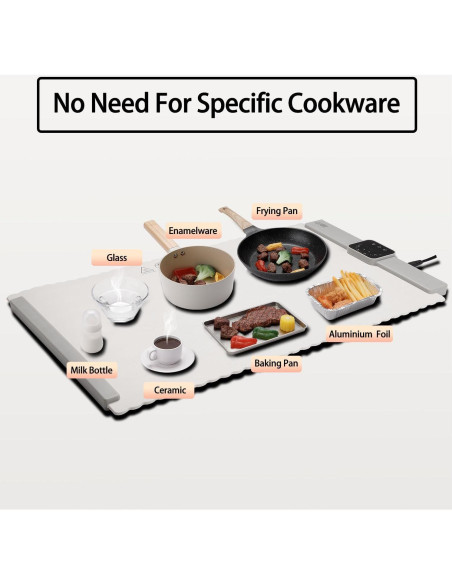 Bandeja Calentadora Eléctrica BTUP 66x39cm 5 Temperaturas Crema