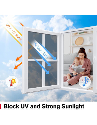 Película de Privacidad Haton 44.5x200cm, Control UV y Calor