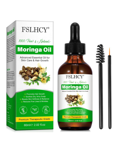 Aceite de Moringa Puro 60ml FSLHCY - Hidratante Facial y Capilar