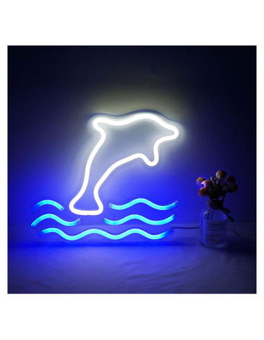 Luz de Neón LED Delfín Grande NiniTe LIGHTS USB 32 cm