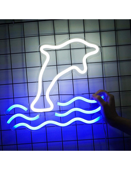 Luz de Neón LED Delfín Grande NiniTe LIGHTS USB 32 cm