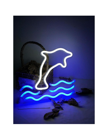 Luz de Neón LED Delfín Grande NiniTe LIGHTS USB 32 cm