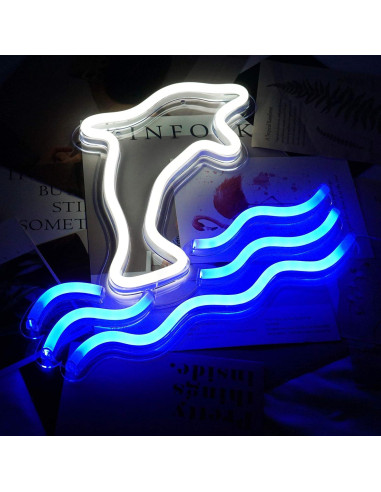 Luz de Neón LED Delfín Grande NiniTe LIGHTS USB 32 cm