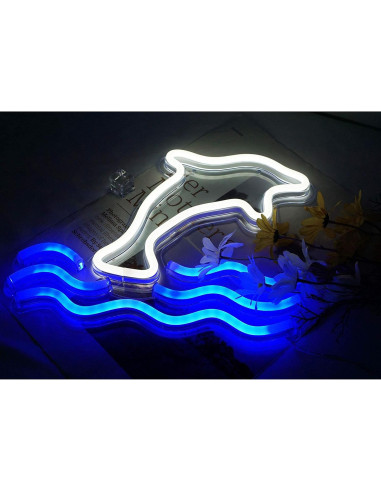 Luz de Neón LED Delfín Grande NiniTe LIGHTS USB 32 cm