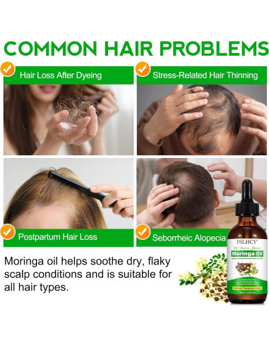 Aceite de Moringa Puro 60ml FSLHCY - Hidratante Facial y Capilar