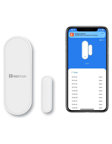 Sensor de Puerta WiFi HEIMAN DS-US-HM, Inalámbrico, APP