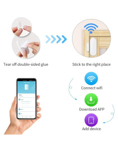 Sensor de Puerta WiFi HEIMAN DS-US-HM, Inalámbrico, APP 2