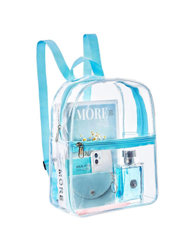 Mochila Mini Transparente Aprobada Estadio PVC Azul Bebé