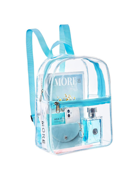 Mochila Mini Transparente Aprobada Estadio PVC Azul Bebé
