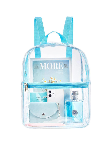Mochila Mini Transparente Aprobada Estadio PVC Azul Bebé