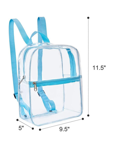 Mochila Mini Transparente Aprobada Estadio PVC Azul Bebé