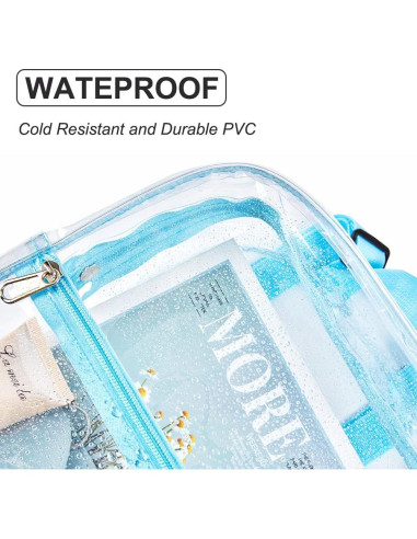Mochila Mini Transparente Aprobada Estadio PVC Azul Bebé