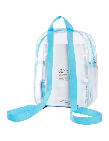 Mochila Mini Transparente Aprobada Estadio PVC Azul Bebé