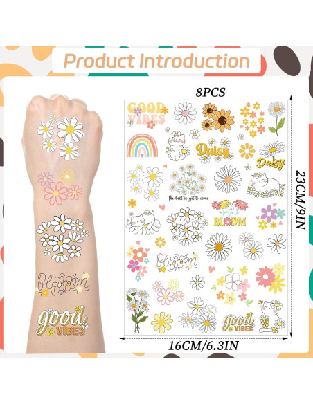 Tatuajes Temporales de Margarita Yoyuspy - 200 Calcomanías Tatuajes Temporales de Margarita Yoyuspy - 200 Calcomanías