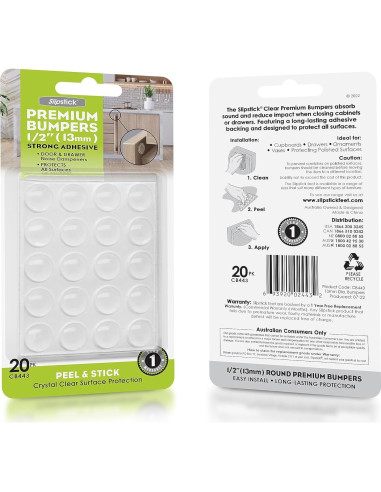 Bumpers Transparentes Slipstick 20 Piezas 1.27 cm Silicona