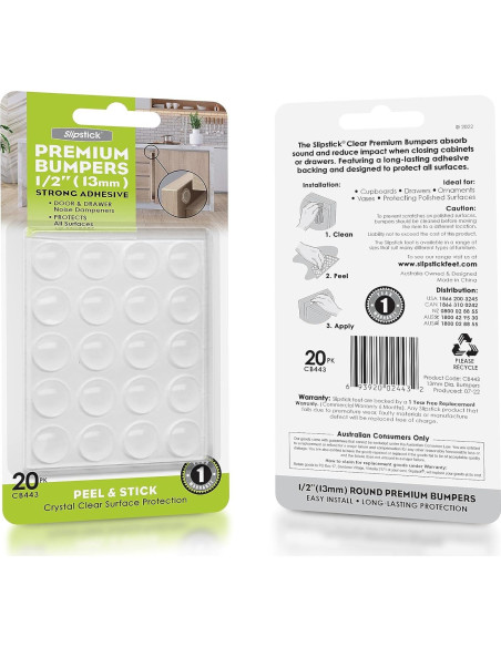 Bumpers Transparentes Slipstick 20 Piezas 1.27 cm Silicona