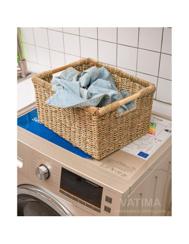Cesta de Almacenamiento de Mimbre VATIMA 36.8x26.2x19.1cm