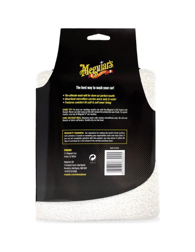 Guante de Lavado de Microfibra Meguiar's X3002, Reutilizable 25x20 cm