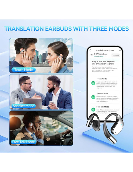 Auriculares Traductores 3 en 1 CHUNMU Negro, 150 Idiomas Auriculares Traductores 3 en 1 CHUNMU Negro, 150 Idiomas