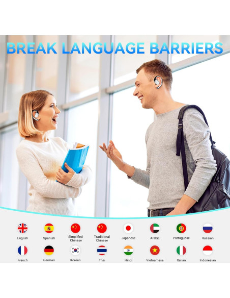 Auriculares Traductores 3 en 1 CHUNMU Negro, 150 Idiomas Auriculares Traductores 3 en 1 CHUNMU Negro, 150 Idiomas