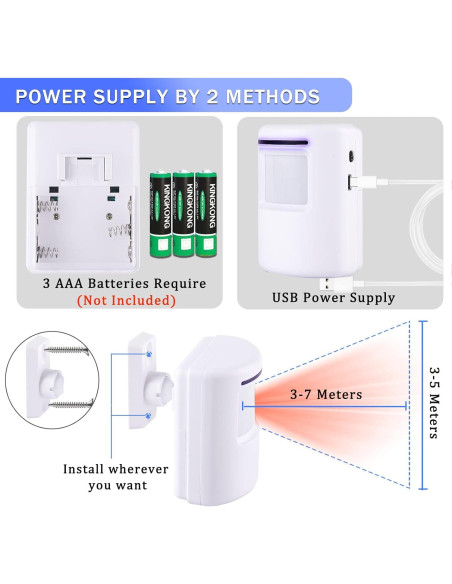 Sistema de Alarma Inalámbrica Shaogax con 2 Sensores PIR Sistema de Alarma Inalámbrica Shaogax con 2 Sensores PIR