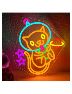Luz de Neón Gato Astronauta DREAMFORT 38.1x12.7cm LED