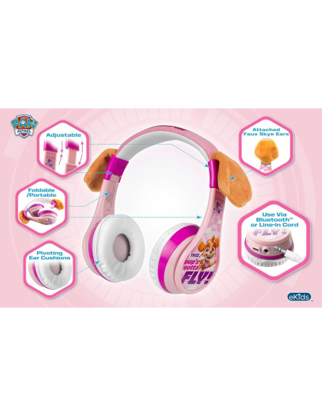 Auriculares Inalámbricos Bluetooth eKids Paw Patrol Skye