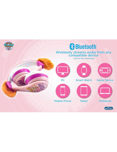 Auriculares Inalámbricos Bluetooth eKids Paw Patrol Skye