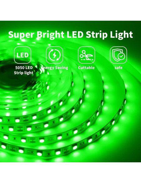 Tira LED Verde 12V 5m iNextStation 300 LEDs SMD5050