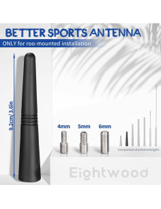 Antena de Coche Eightwood 9.14 cm Flexible AM FM 2