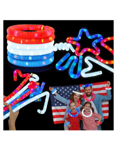 Varitas Luminosas 4 de Julio Kannove 6 PCS Rojo Blanco Azul