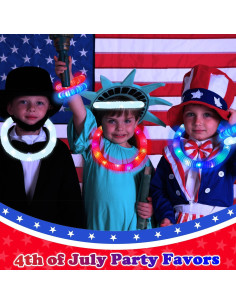 Varitas Luminosas 4 de Julio Kannove 6 PCS Rojo Blanco Azul 2