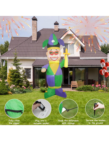 Decoración Inflable de Payaso 1.83m InfleasJoiy con LED