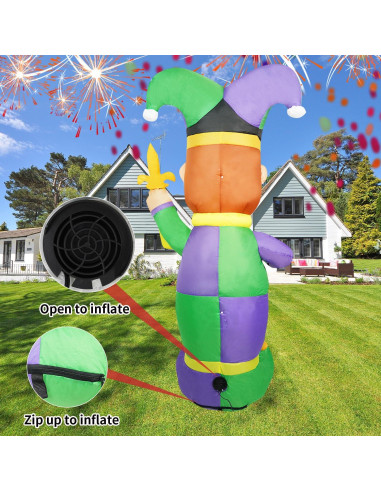 Decoración Inflable de Payaso 1.83m InfleasJoiy con LED