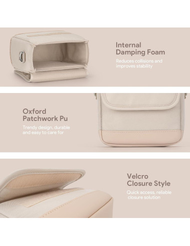 Funda de cámara Instax Beige compatible Mini 12/11/40/99/EVO