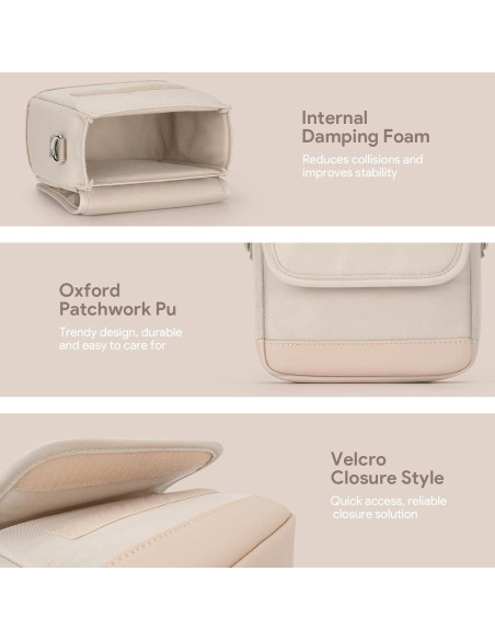 Funda de cámara Instax Beige compatible Mini 12/11/40/99/EVO