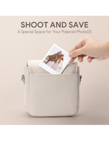 Funda de cámara Instax Beige compatible Mini 12/11/40/99/EVO