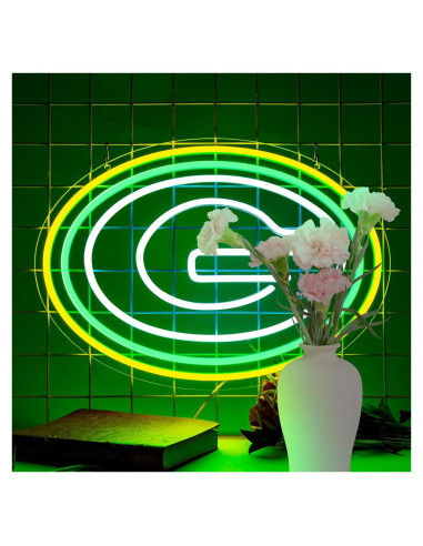 Luz de Neón Verde LED Saly Ror 42.2x30.2 cm Decorativa