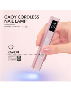 Lámpara de Uñas Inalámbrica GAOY Mini UV Oro Rosa 340g 2