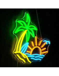 Letrero Neón Tropical Virlusy Atardecer Playa LED Dimmable 2